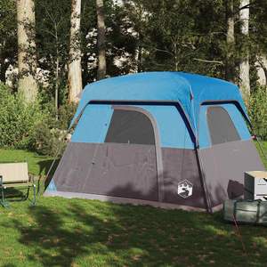 Carpa de Camping Impermeable Azul para 4 Personas, Tipo Cabaña, para Aventuras al Aire Libre - Product Image 3
