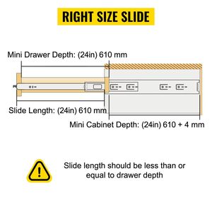 Guide per cassetti con blocco a scomparsa da 24 pollici, capacità di carico 500 libbre, estensione completa, 1 paio, montaggio laterale - Product Image 5