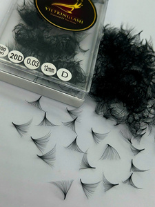 Pestañas Postizas Individuales Hechas a Mano, de Visón Sintético, Naturales, Suaves y Voluminosas, Color Negro Oscuro, Longitud de 7-25 mm, Curvatura C/CC/D/DD/M/L - Product Image 3