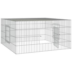 Grande cage à lapin durable en fer galvanisé argenté - Product Image 4