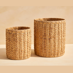Vietnam Supplier Water Hyacinth <b>Basket</b> Wholesale <b>Round</b> Woven Planter Pot Sustainable Home Storage Solutions Natural <b>Wicker</b> Bin - Product Image 3