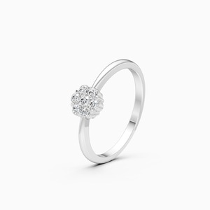 Bague à grappe florale avec diamants de laboratoire de 0,17 carat en or jaune 9 carats, or blanc, or rose - Product Image 2