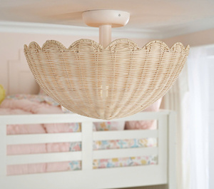 New Arrival Handmade Rattan Bell Shape Ceiling <b>Light</b> Cover <b>Boho</b> Style Eco-Friendly Lamp <b>Shade</b> for Living Room Bedroom Decor - Product Image 2