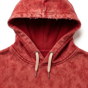 Conjunto Deportivo Rojo con Capucha para Hombre, 100% Algodón, Manga Larga, Corte Holgado, Estilo Urbano con Estampado de Llamas, Cordón Ajustable y Bolsillos Laterales - Product Image 4