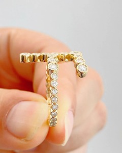A to Z Alphabetical Word Diamond <b>Ring</b> Lab Grown Diamond Bezel Set Letter <b>Name</b> Engagement <b>Ring</b> 14k Birthday & Graduation Gift - Product Image 3