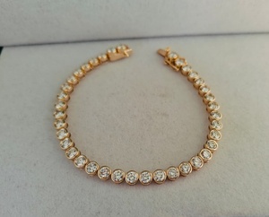 Bracelet tennis de luxe en diamants de laboratoire, plaqué or blanc 14 carats, taille brillant, tendance, certifié IGI, bijoux fins élégants pour femme - Product Image 5