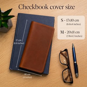 Funda para Chequera de Cuero Vacuno de Primera Calidad, Fundas para Chequera de Cuero Genuino con 2 Bolsillos, Porta Cheques Impermeable al por Mayor - Product Image 6