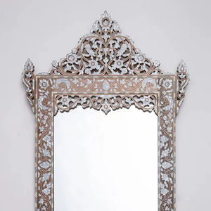 Luxury Handmade Mother of Pearl Inlay Arabic Mirror Frame Premium Wall Decor for Elegant Home Villa and Hotel Interiors - Product Image 1