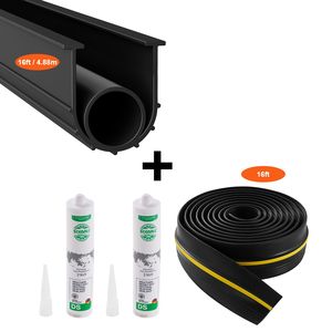Kit Guarnizione Universale per Porta del Garage da 16 Piedi, Guarnizione Inferiore in PVC a Forma di U + Anello a O Combinato con Soglia per Porta del Garage - Product Image 1