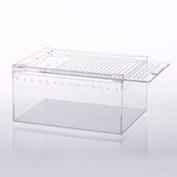 Enceinte magnétique transparente en acrylique pour réservoir/boîte d'élevage d'animal de compagnie de geckos de gardien de crabe ermite