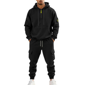 Squf Sports Unisex Baseball Jacket <b>Fleece</b> <b>Pants</b> Set 100% Cotton Lightweight Windproof Stand Collar Athletic Suit Quick-Dry - Product Image 4
