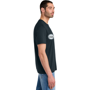 เสื้อยืดครอปท็อปผู้ชายแบบเรียบ ผ้าคอตตอนหวี 100% ทรงหลวม คุณภาพสูง คอโอ แขนสั้น สไตล์ลำลอง - Product Image 3