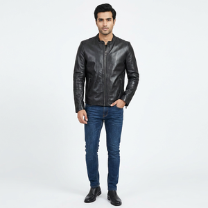 Veste en cuir pour homme 100% cuir naturel véritable, manteau en cuir pour homme, vêtements masculins, veste en cuir pour homme automne-printemps - Product Image 5