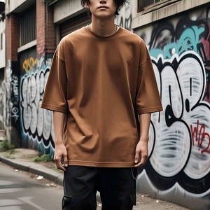 เสื้อยืดผ้าฝ้าย100% โอเวอร์ไซส์สำหรับผู้ชายทรงหลวมพิมพ์ลายกราฟิกโอเวอร์ไซส์240 GSM - Product Image 2