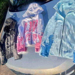 Sudadera con Capucha para Hombre con Bordado 3D en Relieve y Aspecto Vintage Desgastado, Sudadera con Capucha para Hombre con Bordado Plano - Product Image 4