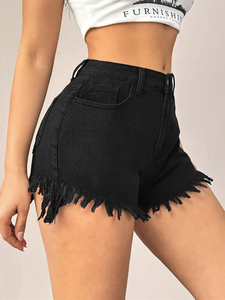 Shorts de Mezclilla de Alta Calidad para Mujer, Shorts de Cintura Alta a la Moda para Damas, Estilo Urbano de Verano, Shorts de Mezclilla Personalizados - Product Image 4