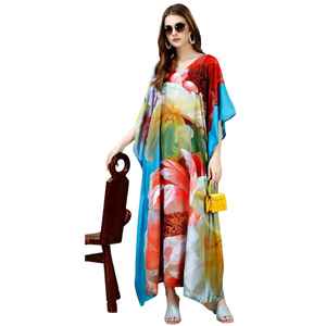 Robe kaftan élégante pour femme – Kaftan de plage imprimé coupe ample pour la collection d'été. - Product Image 1