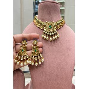 Ensemble collier et boucles d'oreilles plaqué or de qualité supérieure, design élégant, pour mariage et fiançailles, femmes et filles - Product Image 1