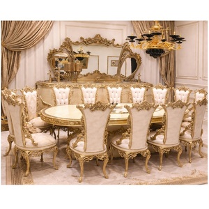 Juego de Comedor Premium Royal Heritage con Sillas Tapizadas, Compra una Mesa de Comedor para 10 Personas con Sillas, Juego de Comedor Estilo Maharaja - Product Image 1