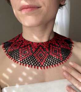 Collier et boucles d'oreilles vintage en perles de verre filées, longs bijoux fantaisie pour femme, pour le quotidien, par UO - Product Image 1