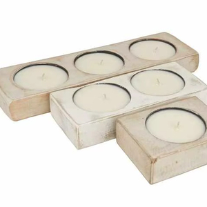 Bowl-Shaped Wooden Candle <b>Holder</b> Rustic <b>Tealight</b> Votive Stand | Handmade Gift Romantic Decor Z/F GLOBAL EXPORT ZF 5664 - Product Image 1