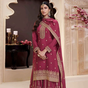 ชุดสูทปักลายชิโนนแบบกึ่งสำเร็จรูปทรงโมเดิร์นสำหรับงานแต่งงาน งานดิวาลี และงานปาร์ตี้ - Product Image 1