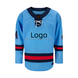 Venta al por mayor sublimada en blanco juvenil hockey Jersey Equipo conjunto OEM hockey jersey de fábrica personalizado hockey sobre hielo jerseys - Product Image 3
