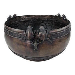 Bol de service rond en bois pour servir des fruits et des salades, construction en bois naturel, finition polie durable, pour la cuisine et la salle à manger - Product Image 4