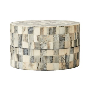 Wholesale Price marble mosaic oval decorative storage <b>box</b> luxury handmade organizer modern home decor gift item - Product Image 1
