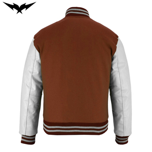 Veste universitaire personnalisée en gros avec patchs brodés, veste de baseball, uniforme scolaire, sweat-shirt décontracté, couleur unie - Product Image 6