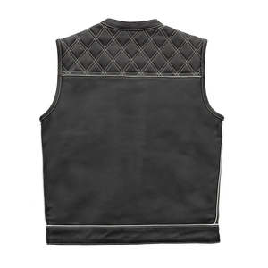 Chaleco de Motocicleta sin Mangas de Cuero Negro Genuino para Hombre, Chaleco de Motociclista Acolchado de Lujo, Ropa de Motociclismo para Club, Estilo para Todas las Estaciones - Product Image 5