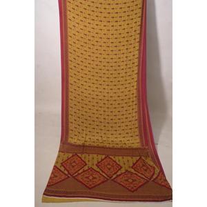 Vintage Indian Poly Silk Saree Printed Fabric Dress Making Material Sewing Craft Textile - Product Image 1