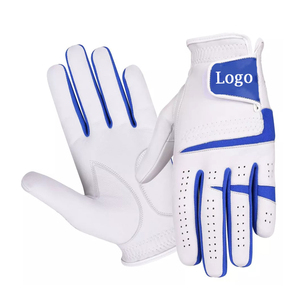 Guantes de Golf de Cuero Personalizados Unisex, Superventas, con Logotipo Blanco y Azul, Transpirables, Antideslizantes, de Dedo Completo, para Deportes - Product Image 2