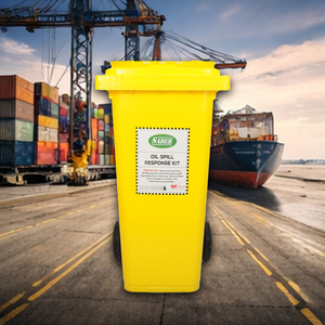 120L Oil Spill Kit Bin Heavy Duty Container Oil Absorbent Pads Socks Spill Control Emergency Factory Warehouse Workshop Made - Product Image 3