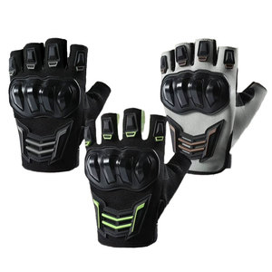 Unisex Half Finger Non-Slip Polyester Riding Gloves with Protective <b>Padding</b> and Hook & Loop Closure for Cycling Summer Use - Product Image 1