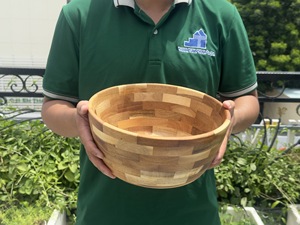 Hand Carved Wooden <b>Large</b> Bowl Food <b>Safe</b> Hand Wash Only Made In Vietnam - Product Image 3