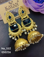 Boucles d'oreilles pendantes géométriques tendance en alliage de cuivre plaqué or, serties de perles d'imitation et de pierres multicolores, vente en gros