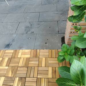 Acacia Interlocking Brushed Square WPC Outdoor Patio Deck Flooring Tiles 300x300mm Waterproof Anti-Slip Vietnam - Product Image 2