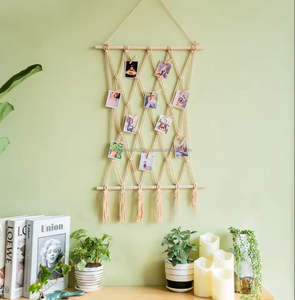 Grande tapisserie murale en macramé faite à la main, style bohème, en coton, pour la décoration de mariage, de fête et de la maison, vente en gros au Vietnam - Product Image 2