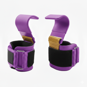 Heavy Duty Weight Lifting Wrist <b>Straps</b> with Hooks Lifting Neoprene 7mm Thickness for Power Lifting and Gym Workouts - Product Image 2