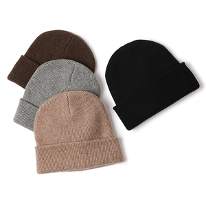 Hot Selling High Quality 100% Wool Solid Color Beanies <b>Hat</b> for <b>Men</b> Outdoor Use Knitted <b>Winter</b> Warm Cap for Adults Casual Wear - Product Image 1