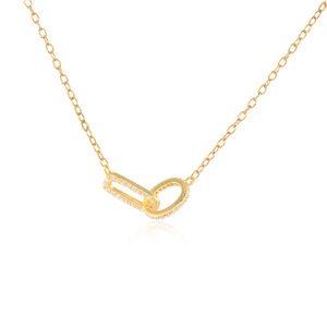<b>Cubic</b> <b>Zirconia</b> Oval Link Necklace <b>Bracelet</b> Set 925 Sterling Silver - Product Image 4