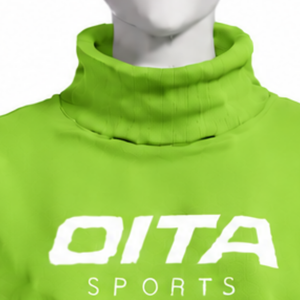 Lime Green Oversized Women Mock Neck Sweatshirt Pearl Studded Sleeve Pullover Loose Fit Casual Streetwear Long Sleeve <b>Winter</b> <b>Top</b> - Product Image 3