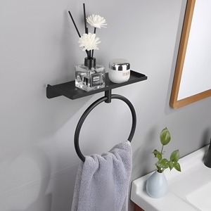 Nuevo Toallero de Ducha de Acero Inoxidable Plateado para Montar en la Pared, Color Negro, para Hotel - Product Image 3