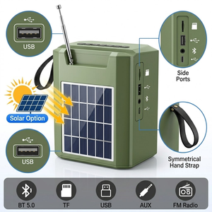 Haut-parleur solaire LN-1316SUN avec antenne télescopique, radio FM, audio puissant 10W, support de téléphone, enceinte – Vente en gros - Product Image 5