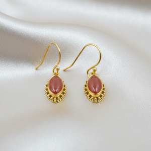 Boucles d'oreilles pendantes en argent sterling 925 pur, plaquées or rose et or jaune, faites à la main, style bohème vintage, cadeau pour elle - Product Image 2