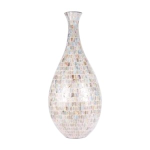 Vase en mosaïque de nacre à prix de gros, pot de fleurs artisanal en coquillage avec logo personnalisé, directement de l'usine - Product Image 2