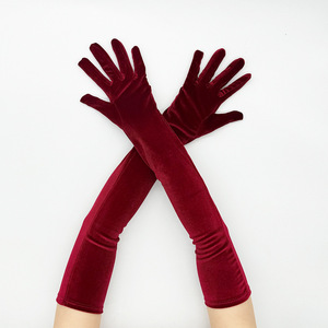 Gants longs en velours pour filles, élégants et chauds, pour cérémonies, soirées, banquets et opéras – Vente en gros - Product Image 4