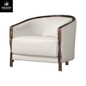 <span class=keywords><strong>Fauteuil</strong></span> de salon de luxe élégant et moderne en tissu sur mesure de haute qualité avec repose-pieds en acier inoxydable - Product Image 6