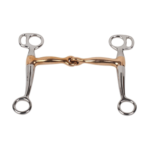 Bocado de hierro dulce trenzado de 5 mordazas para caballo junior, de acero inoxidable antiguo, para doma western y equitación. - Product Image 4